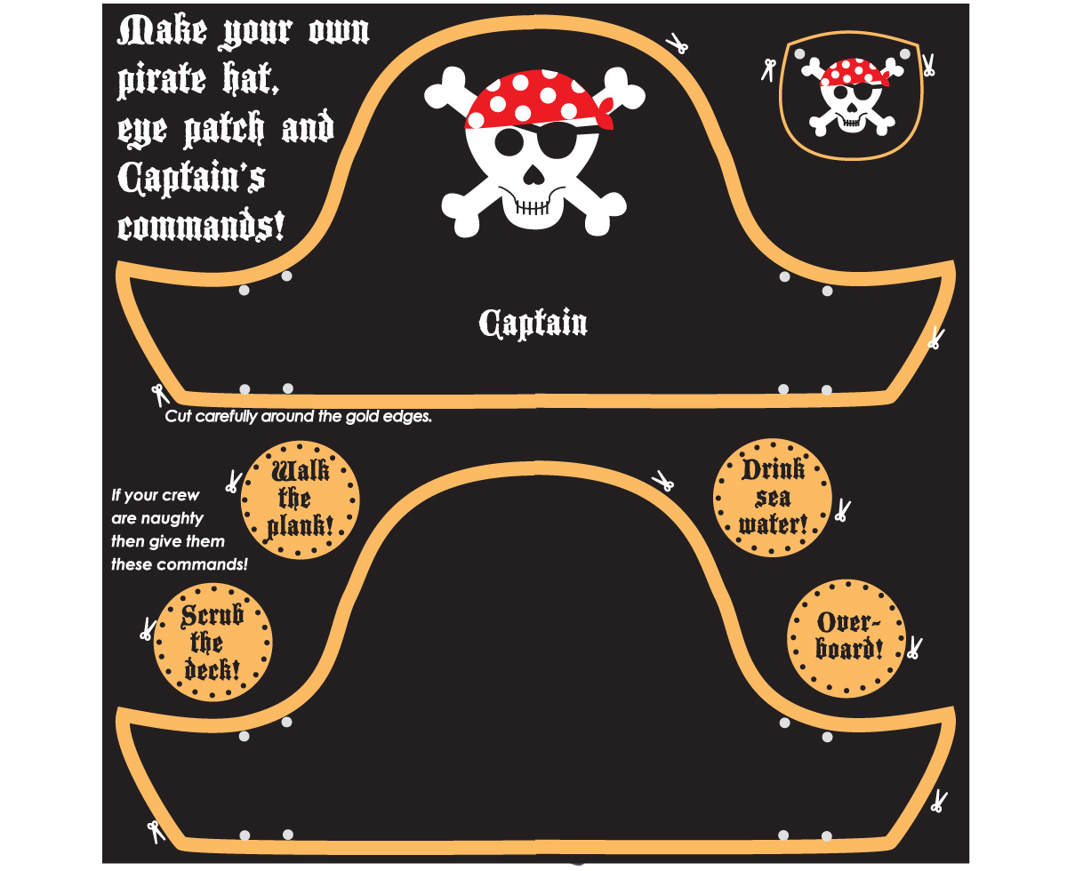 Pirate Hat And Eye Patch Craft For Kids